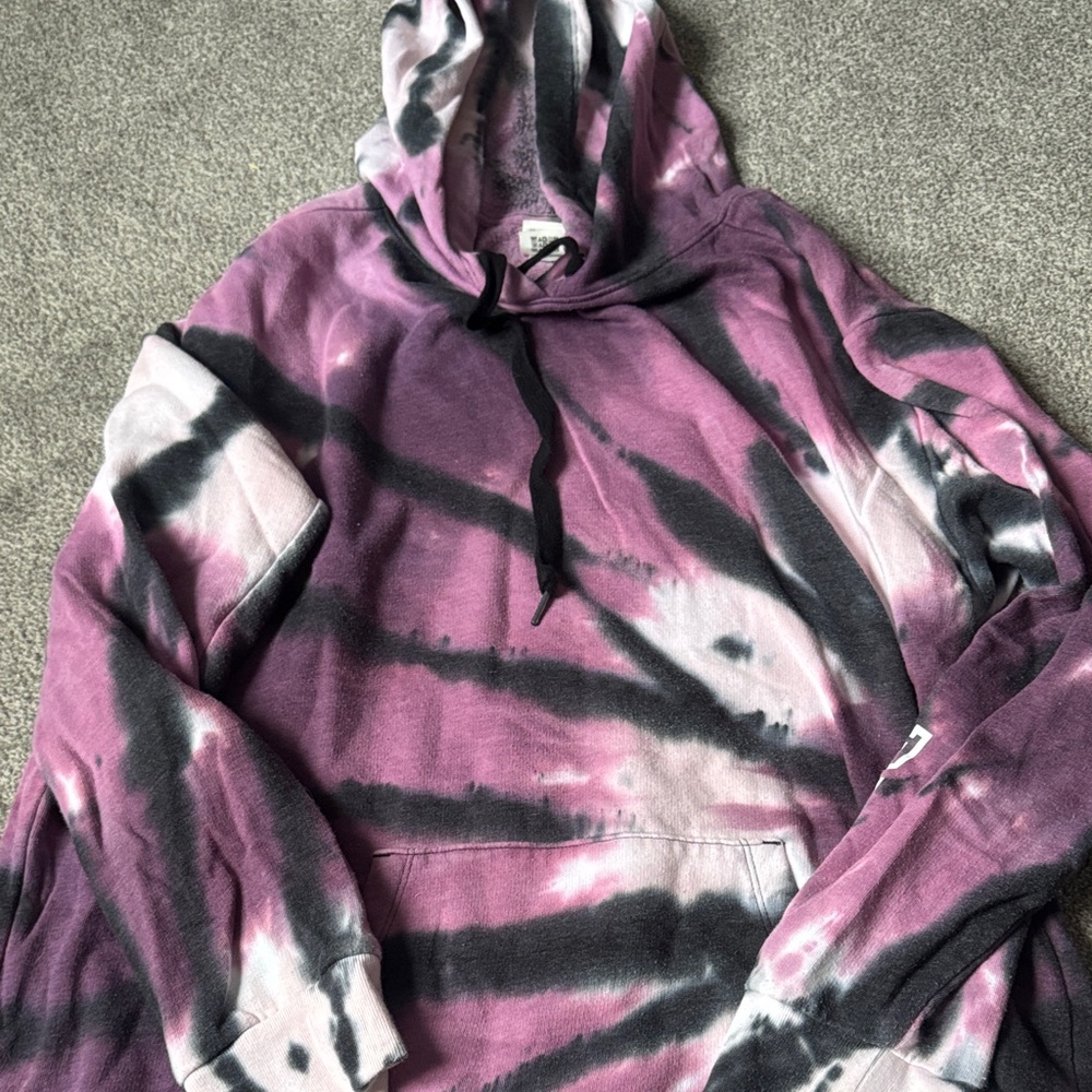 PINK Victoria's Secret Tie-Dye Hoodie in Purple and Black
